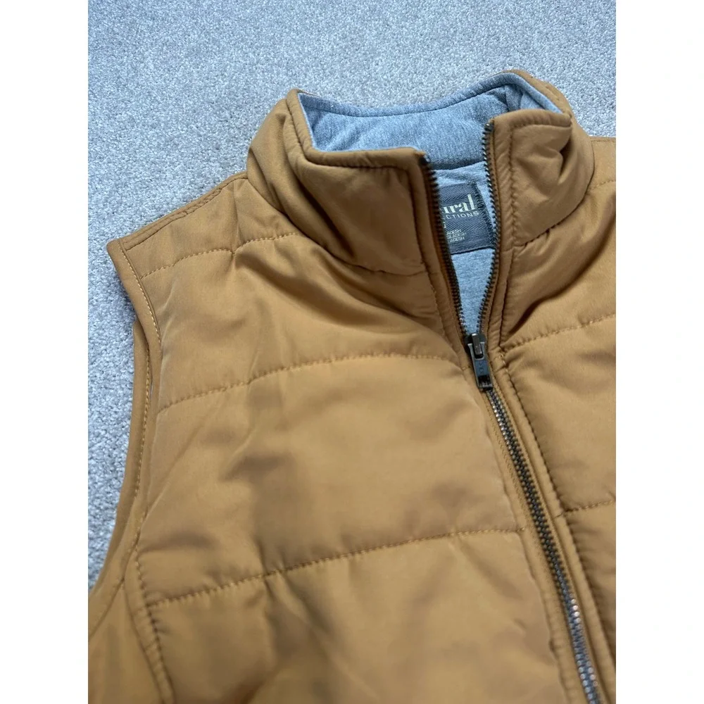 Natural Reflection Puffer Vest Women's Large Tan Quilted‎ Zip Front Insulated